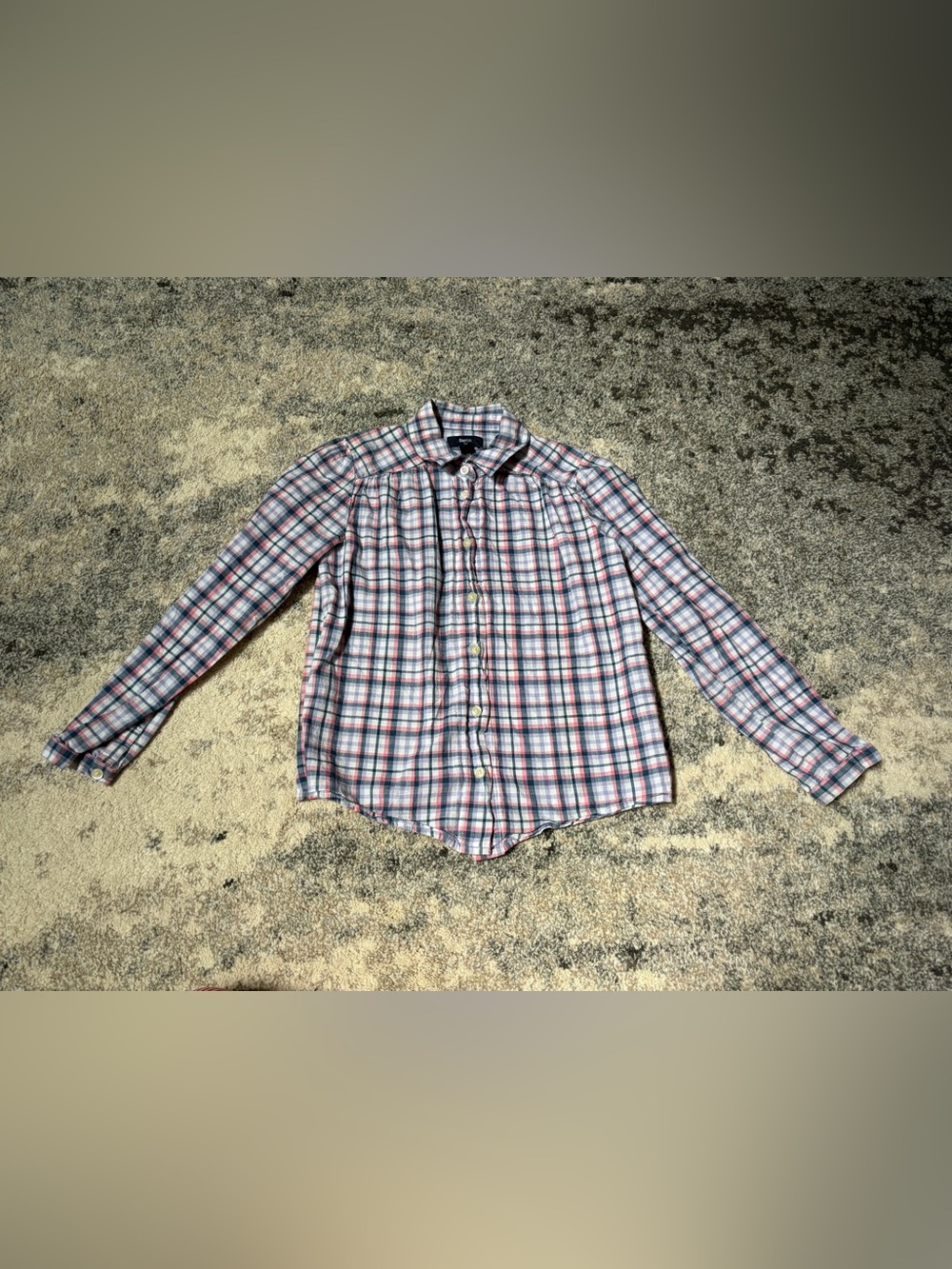 Gapkids size 8 Pink and Blue Plaid Button-Down Shirt